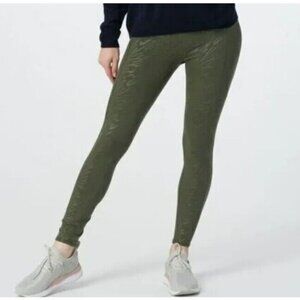 zuda Z-Stretch Foil Printed High-Waisted Legging Olive,Small